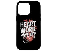 El trabajo del corazón paga la motivación anatómica Carcasa para iPhone 14 Pro Max