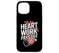 El trabajo del corazón paga la motivación anatómica Carcasa para iPhone 15