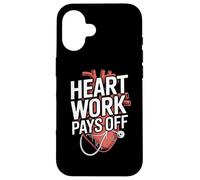 El trabajo del corazón paga la motivación anatómica Carcasa para iPhone 16
