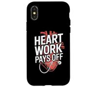El trabajo del corazón paga la motivación anatómica Carcasa para iPhone X/XS