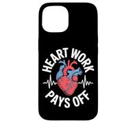 El trabajo del corazón paga la motivación anatómica del corazón Carcasa para iPhone 15