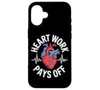 El trabajo del corazón paga la motivación anatómica del corazón Carcasa para iPhone 16