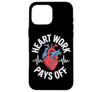 El trabajo del corazón paga la motivación anatómica del corazón Carcasa para iPhone 16 Pro Max