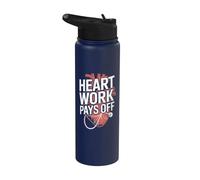 El trabajo del corazón paga la motivación anatómica Stainless Steel Insulated Water Bottle