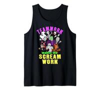 El Trabajo en Equipo Hace Que el Grito funcione Monstruos Divertidos de Halloween Camiseta sin Mangas