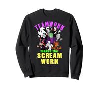 El Trabajo en Equipo Hace Que el Grito funcione Monstruos Divertidos de Halloween Sudadera