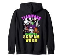 El Trabajo en Equipo Hace Que el Grito funcione Monstruos Divertidos de Halloween Sudadera con Capucha