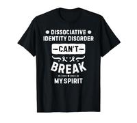 El Trastorno de Identidad disociativo no Puede Romper mi espíritu Camiseta gráfica económica, Hombre, Negro, S