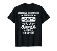 El Trastorno Obsesivo-Compulsivo no Puede Romper mi espíritu Camiseta gráfica económica, Hombre, Negro, S