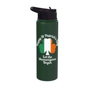 El trébol irlandés del día de San Patricio deja que comiencen las travesuras Stainless Steel Insulated Water Bottle