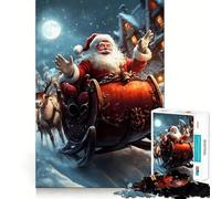 El Trineo de Papá Noel - Rompecabezas navideño de 1000 Piezas para Adultos - Rompecabezas Mental - Arte para la relajación Mental (50x75cm)