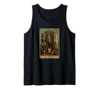 El Trono Tarot Carta Esqueleto Gótico Oscuro Camiseta sin Mangas