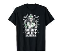 El Turno de Noche ya está aquí: Skeleton Nurse Halloween Camiseta