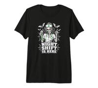 El Turno de Noche ya está aquí: Skeleton Nurse Halloween Camiseta Premium