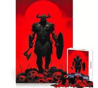 El último Berserker - Guerrero Vikingo sobre una Pila de cráneos Rompecabezas de 1000 Piezas para Adolescentes Juguete Inteligente Tiempo de unión Corte Suave Lista de Deseos de Santa Claus 38x26cm