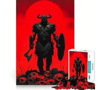 El último Berserker - Guerrero Vikingo sobre una Pila de cráneos Rompecabezas de 1000 Piezas para Adolescentes Juguete Inteligente Tiempo de unión Corte Suave Lista de Deseos de Santa Claus 38x26cm