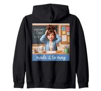 El último día de Clases de la Maestra de Memes de Funny Made It to May Girls Sudadera con Capucha