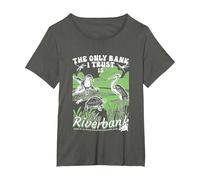 El único Banco en el Que confío es la Ropa de Riverbank Camiseta, Mujer Tallas Grandes, Asfalto, 6XL Grande