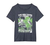 El único Banco en el Que confío es la Ropa de Riverbank Camiseta, Mujer Tallas Grandes, Azul Jaspeado, 3XL Grande