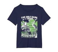 El único Banco en el Que confío es la Ropa de Riverbank Camiseta, Mujer Tallas Grandes, Azul Marino, 2XL Grande