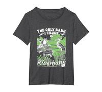 El único Banco en el Que confío es la Ropa de Riverbank Camiseta, Mujer Tallas Grandes, Jaspeado Oscuro, 1XL Grande