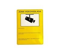 EL UNICO EN ALUMINIO LACADO Y ADHESIVO 3M.Proteccion de datos modelo Oficial 2024 Cartel Zona Videovigilada El cartel definitivo. Color amarillo. Resistente Luz e intemperie .Videovigilancia 28X21CM