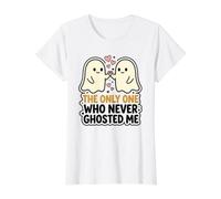 El único Que Nunca me engañó Broma Fantasma Halloween Camiseta gráfica económica, Mujer, Blanco, L