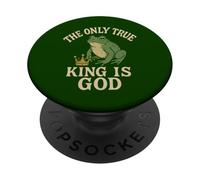 El único Verdadero Rey es Dios - Diseño Divertido de una Rana PopSockets PopGrip Adhesivo