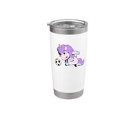El Unicornio Cómico Juega al Fútbol Vaso térmico de acero inoxidable de doble pared