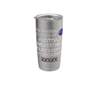 El universo está hecho de protones Neutrones Física Ciencia Juego de palabras Vaso térmico de acero inoxidable de doble pared