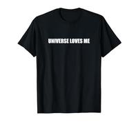 El Universo me ama Camiseta, Hombre, Negro, L