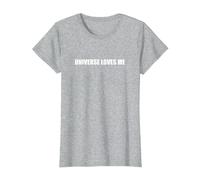 El Universo me ama Camiseta, Mujer, Gris Jaspeado, 3XL