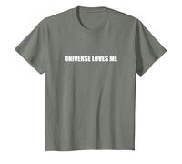 El Universo me ama Camiseta, Niños, Verde Militar Jaspeado, 4 años