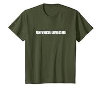 El Universo me ama Camiseta, Niños, Verde Oliva, 3 años