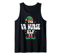El VA Nurse Elf Funny Christmas Matching Family Group Camiseta sin Mangas