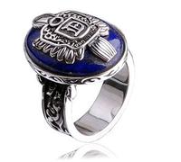 el Vampire Diaries Anillo Stefan Damon Salvatore D con Blue Lapis Anillo Verde 9