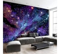 El Vasto Cielo Estrellado Papel Pintado Impreso En 3D, 450 X 315 Cm Pared Papel Pintado, Estilo Romántico Ciencia Ficción Decoración De Paredes Para Salón Dormitorio Pasillo Comedor, Azul Oscuro