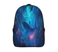 El vasto océano Mochila Escolar Para Niños Gran Capacidad Tiburóns And Various Pez En 3D Para Estudiantes De Primaria Y Secundaria De 16 inch