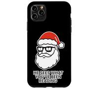 Él ve lo Que has Estado Leyendo Amante de los Libros Funny Santa Carcasa para iPhone 11 Pro MAX