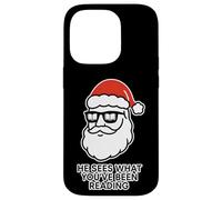 Él ve lo Que has Estado Leyendo Amante de los Libros Funny Santa Carcasa para iPhone 14 Pro