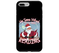Él ve lo Que has Estado Leyendo Amante de los Libros Funny Santa Carcasa para iPhone 7 Plus/8 Plus