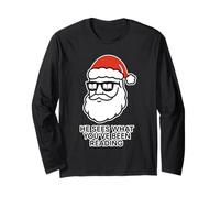 Él ve lo Que has Estado Leyendo Amante de los Libros Funny Santa Manga Larga