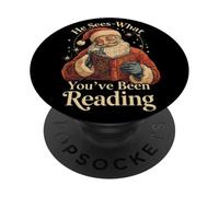 Él ve lo Que has Estado Leyendo Funny Bookish Christmas PopSockets PopGrip Adhesivo