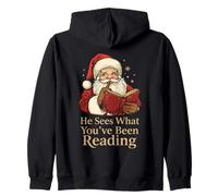 Él ve lo Que has Estado Leyendo Funny Bookish Christmas Sudadera con Capucha