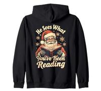 Él ve lo Que has Estado Leyendo Funny Bookish Christmas Sudadera con Capucha