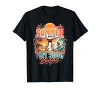 El Verano es Donde mi Alma Respira Amantes del Surf Tropical Beach Camiseta