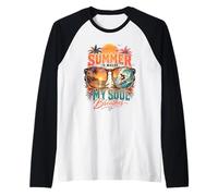 El Verano es Donde mi Alma Respira Amantes del Surf Tropical Beach Camiseta Manga Raglan