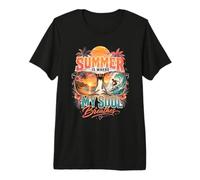 El Verano es Donde mi Alma Respira Amantes del Surf Tropical Beach Camiseta Premium
