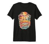 El Verano es Donde mi Alma Respira Amantes del Surf Tropical Beach Camiseta Premium