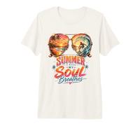 El Verano es Donde mi Alma Respira Amantes del Surf Tropical Beach Camiseta Premium